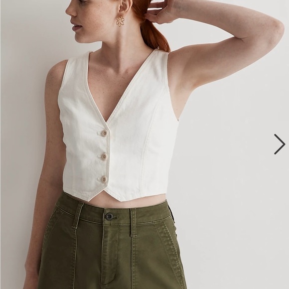 NWOT Madewell The Curvy Perfect Vintage Fatigue Short 28 Palm Tree Green - Picture 2 of 3